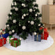 Vidaxl Jupe d'arbre de Noël luxe 90 cm véhicule artificiel blanc