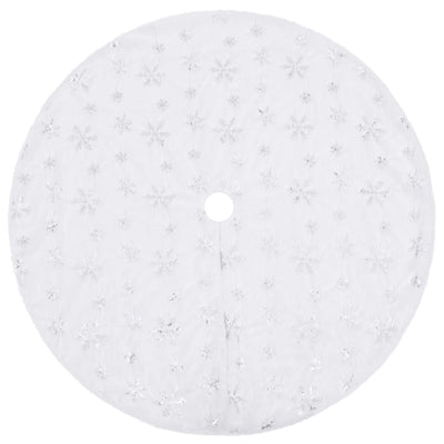 Vidaxl Jupe d'arbre de Noël luxe 122 cm véhicule artificiel blanc