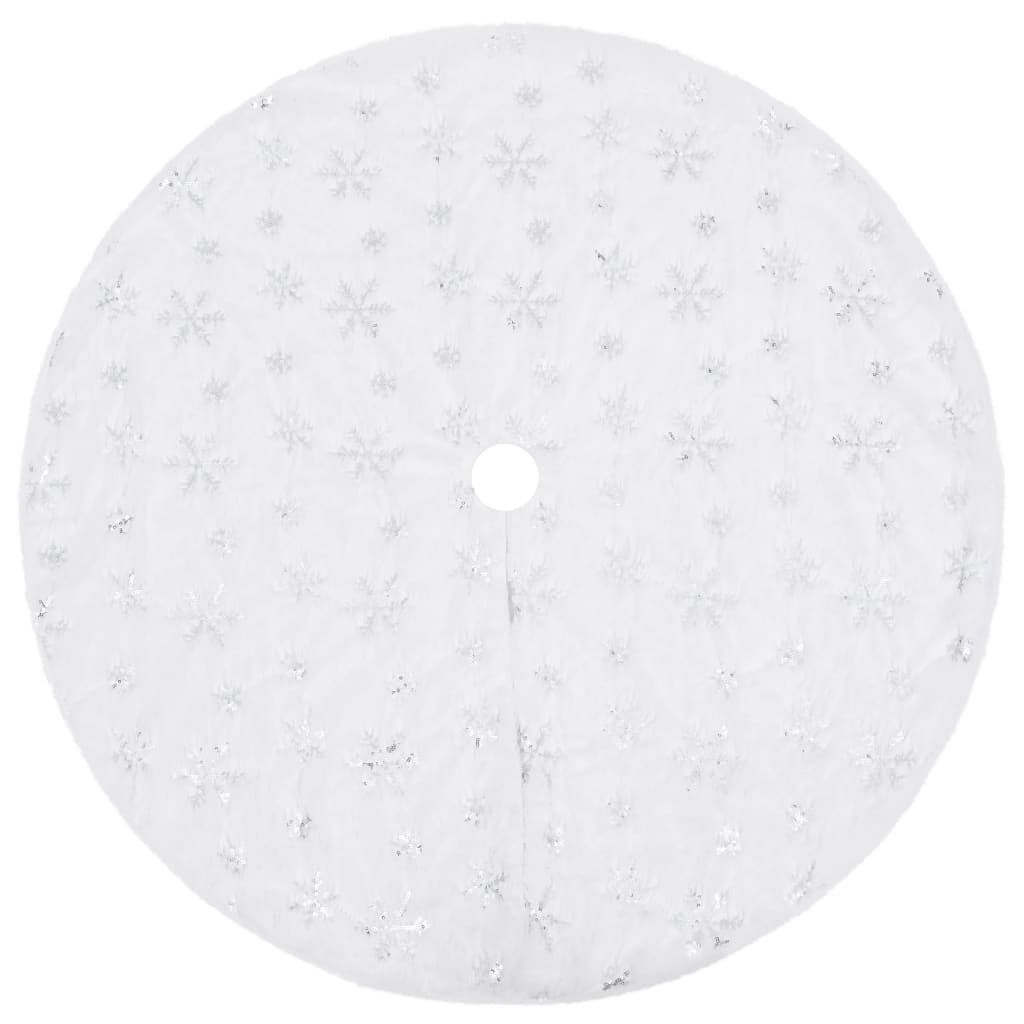 Vidaxl Jupe d'arbre de Noël luxe 150 cm veste artificielle blanche