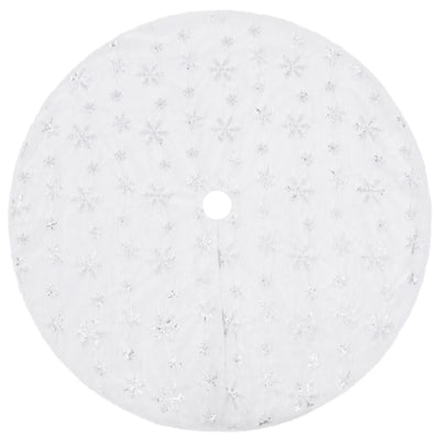 Vidaxl Jupe d'arbre de Noël luxe 150 cm veste artificielle blanche
