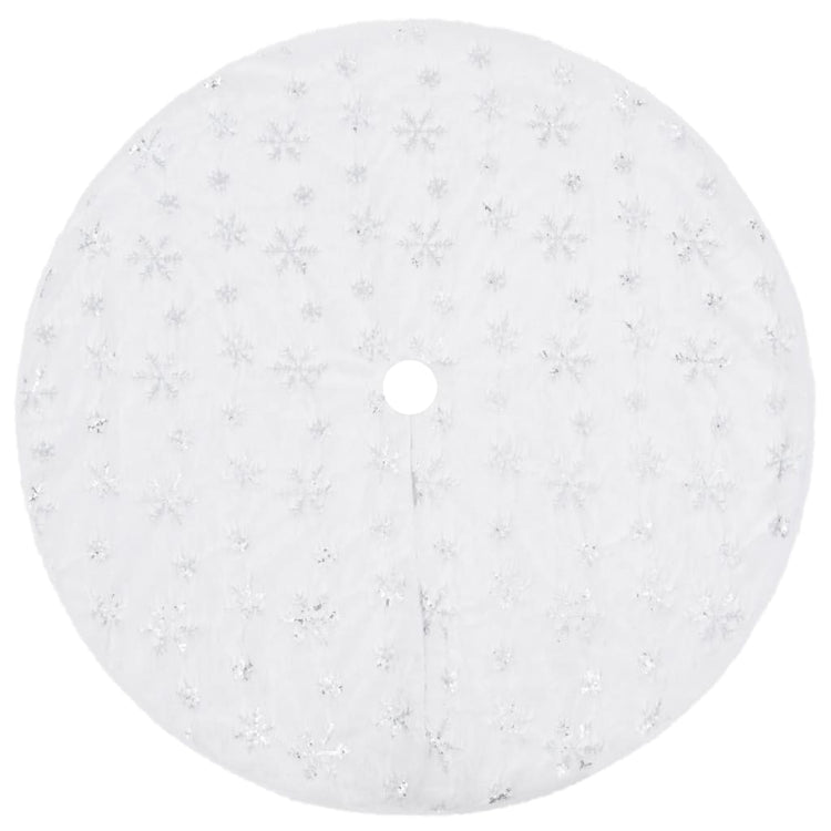 Vidaxl Jupe d'arbre de Noël luxe 150 cm veste artificielle blanche