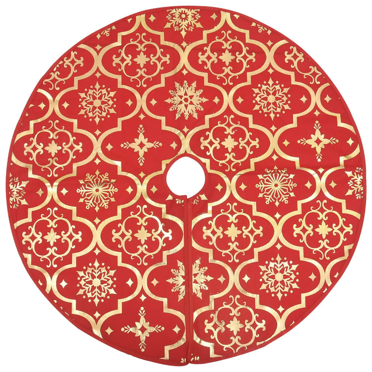 Vidaxl Jupe d'arbre de Noël luxe avec chaussette 122 cm tissu rouge