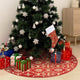 Vidaxl Jupe d'arbre de Noël luxe avec chaussette 122 cm tissu rouge