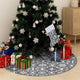 Vidaxl Jupe d'arbre de Noël luxe avec chaussette 90 cm tissu gris