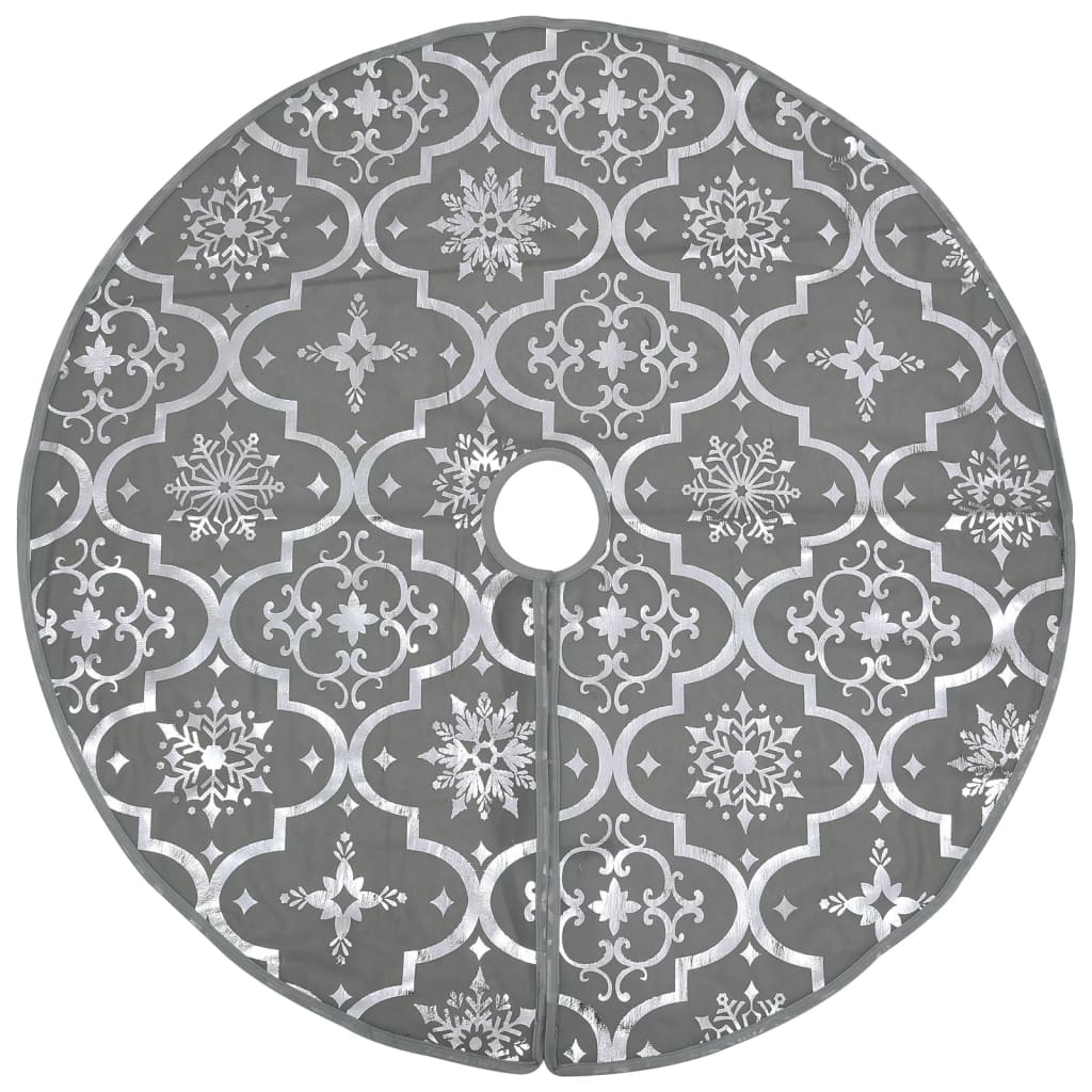 Vidaxl Jupe d'arbre de Noël luxe avec chaussette 122 cm tissu gris