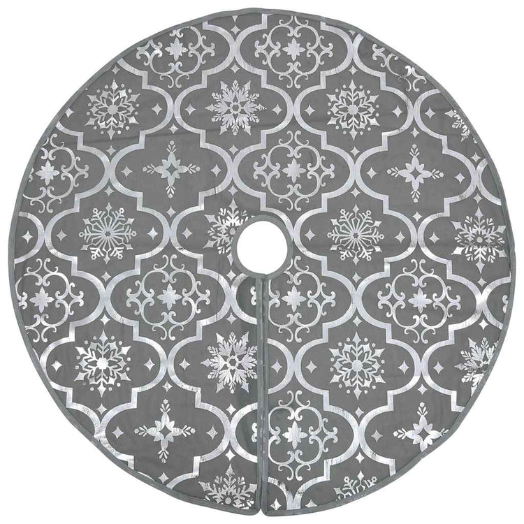Vidaxl Jupe d'arbre de Noël luxe avec chaussette 150 cm tissu gris