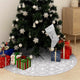 Vidaxl Jupe d'arbre de Noël luxe avec chaussette 90 cm tissu blanc