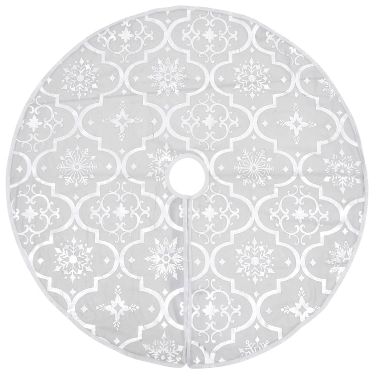 Vidaxl Jupe d'arbre de Noël luxe avec chaussette 150 cm tissu blanc
