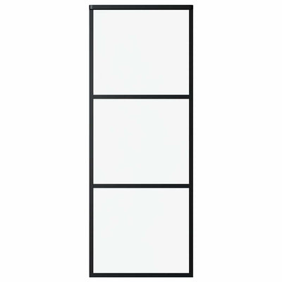 Vidaxl Porte coulissante 76x205 cm Verre ESG et noir en aluminium