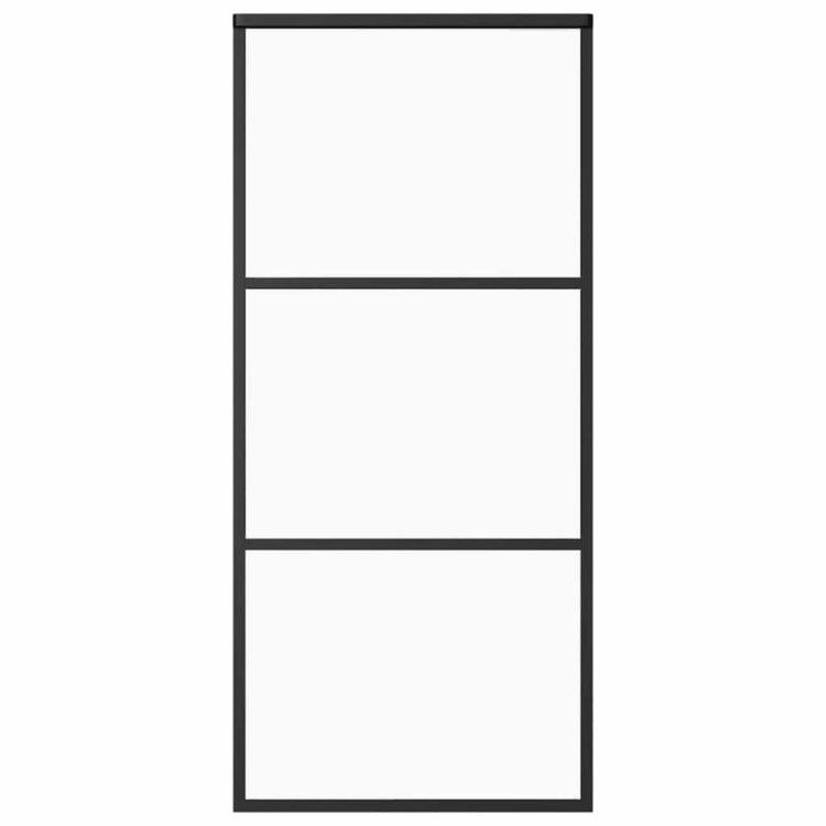 Vidaxx porte coulissante 90x205 cm verre ESG et aluminium noir