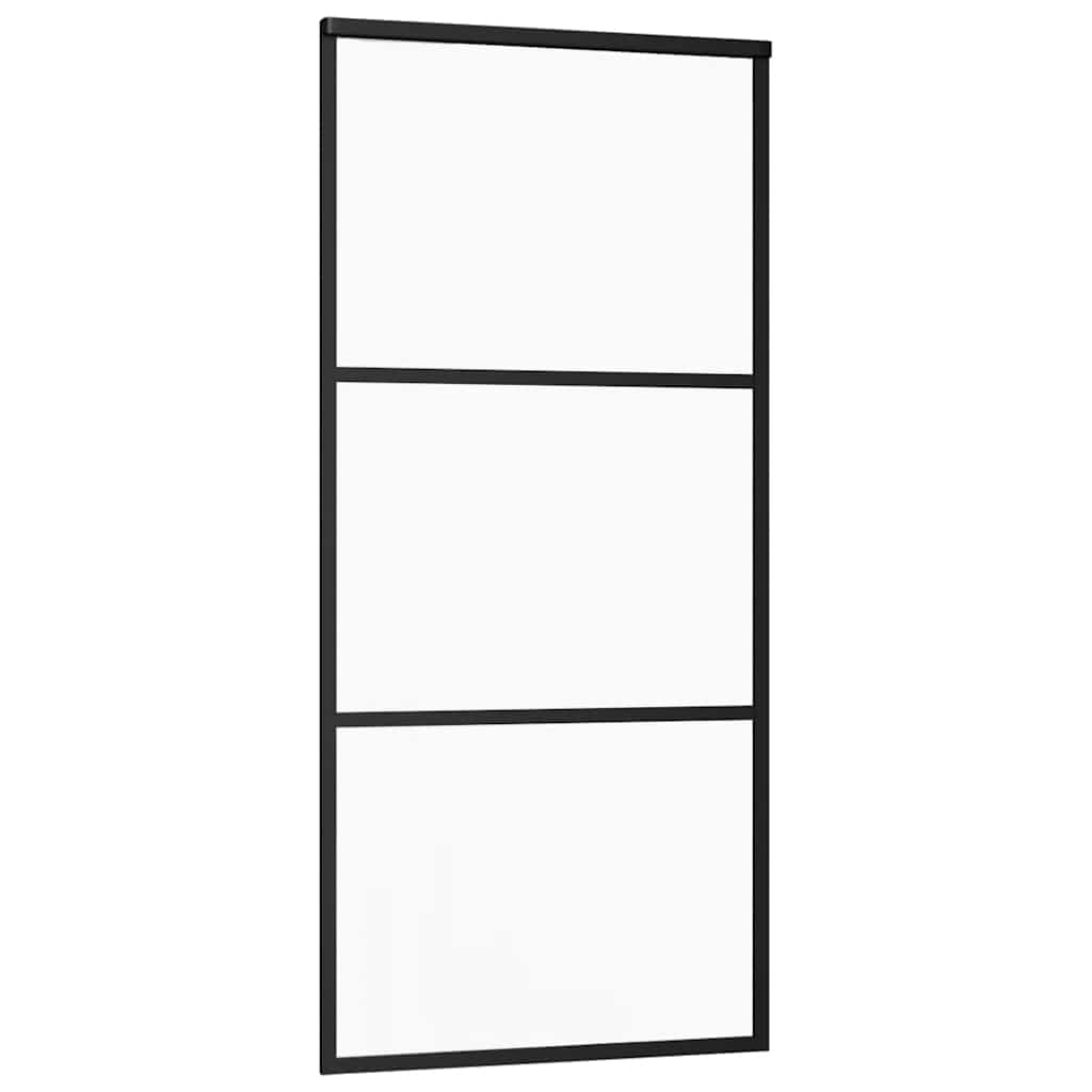 Vidaxx porte coulissante 90x205 cm verre ESG et aluminium noir