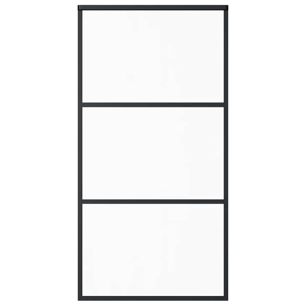 Vidaxl Porte coulissante 102x205 cm Verre ESG et noir en aluminium