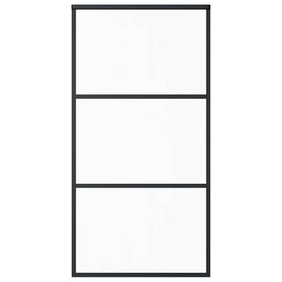Vidaxl Porte coulissante 102x205 cm Verre ESG et noir en aluminium