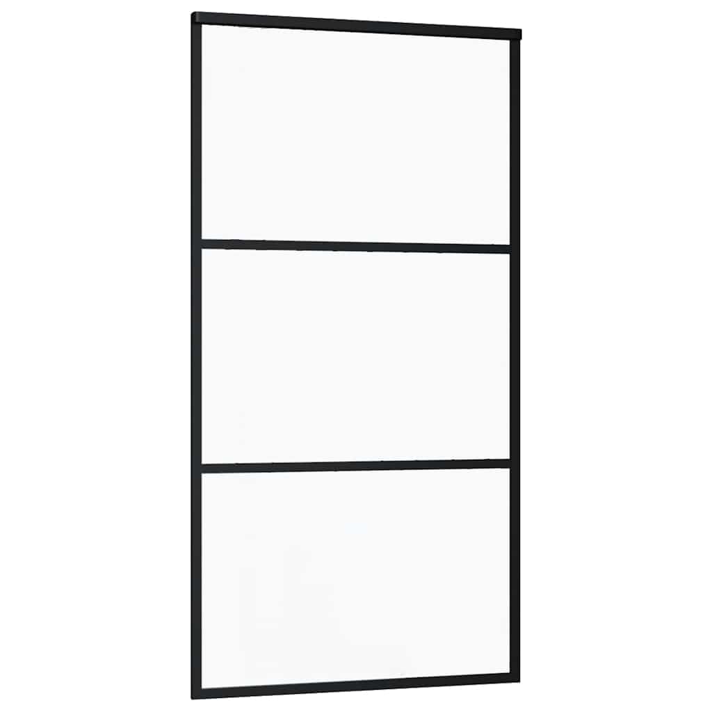 Vidaxl Porte coulissante 102x205 cm Verre ESG et noir en aluminium