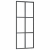 Vidaxl Porte coulissante 76x205 cm Verre ESG et noir en aluminium