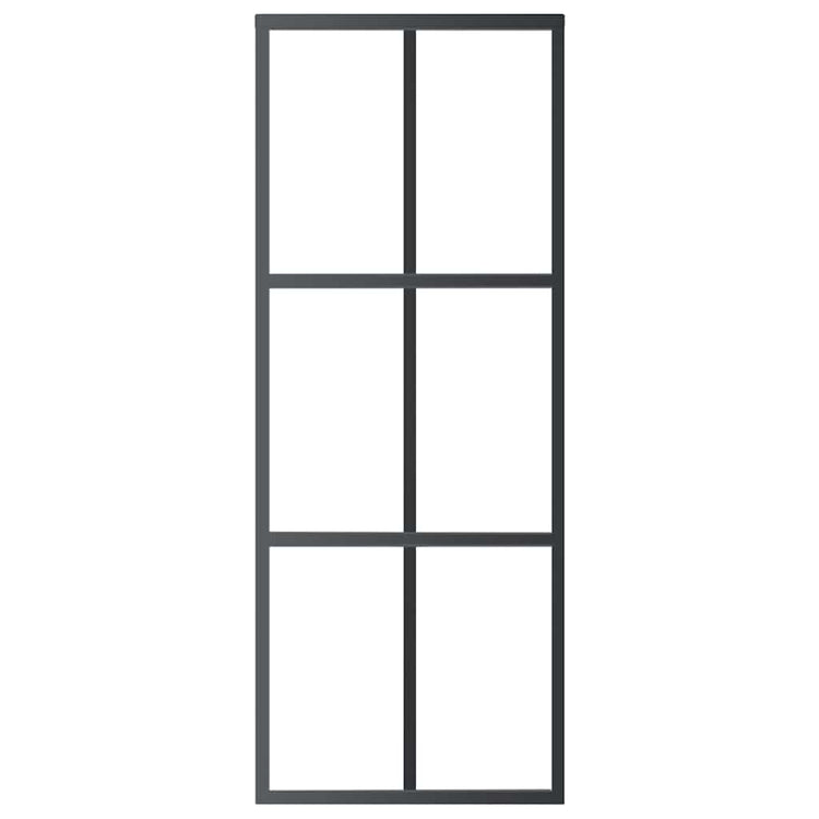 Vidaxl Porte coulissante 76x205 cm Verre ESG et noir en aluminium