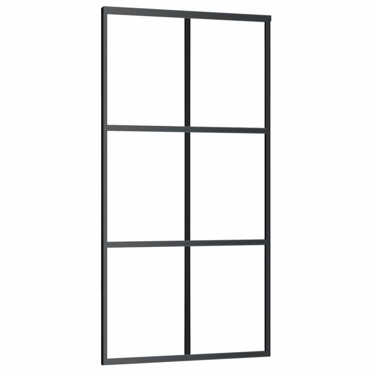 Vidaxl Porte coulissante 102x205 cm Verre ESG et noir en aluminium