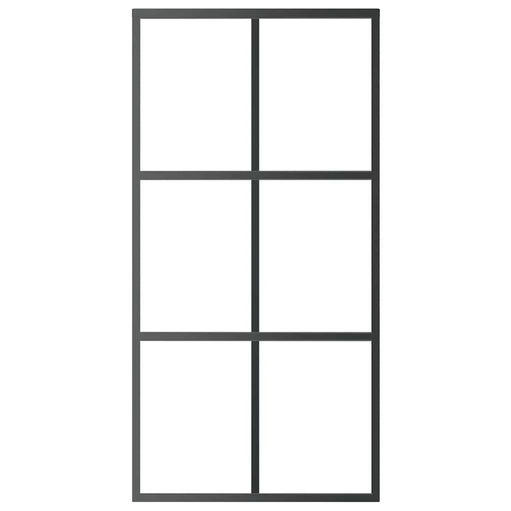 Vidaxl Porte coulissante 102x205 cm Verre ESG et noir en aluminium