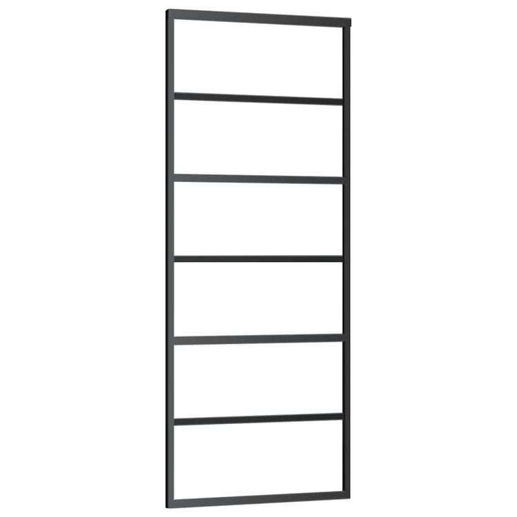 Vidaxl Porte coulissante 76x205 cm Verre ESG et noir en aluminium