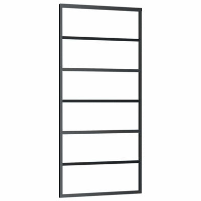 Vidaxl Porte coulissante 90x205 cm Verre ESG et noir en aluminium
