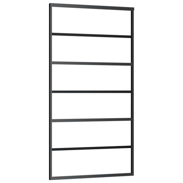 Vidaxl Porte coulissante 102x205 cm Verre ESG et noir en aluminium