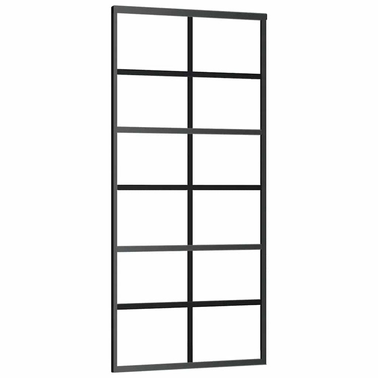Vidaxl Porte coulissante 90x205 cm Verre ESG et noir en aluminium