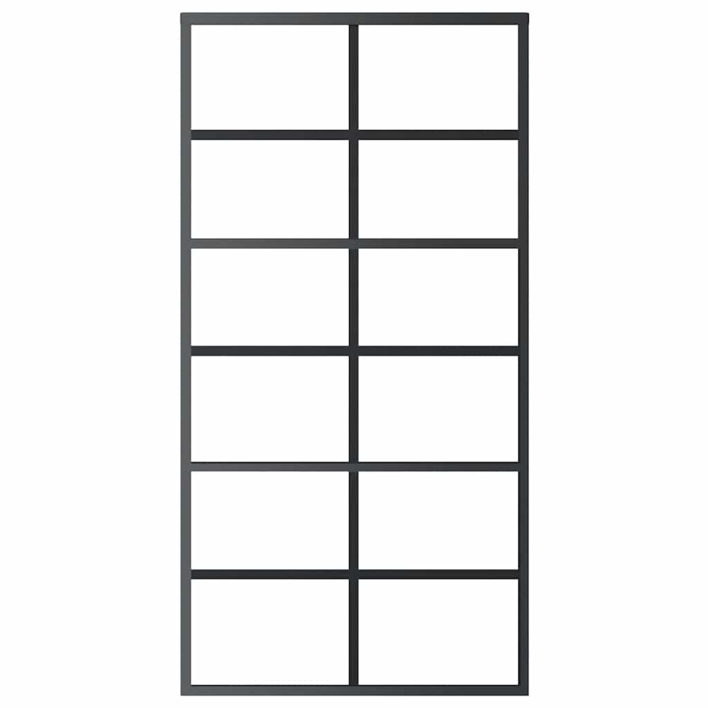 Vidaxl Porte coulissante 102x205 cm Verre ESG et noir en aluminium