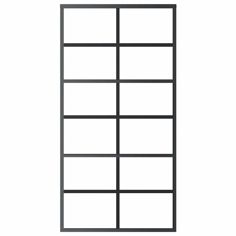 Vidaxl Porte coulissante 102x205 cm Verre ESG et noir en aluminium