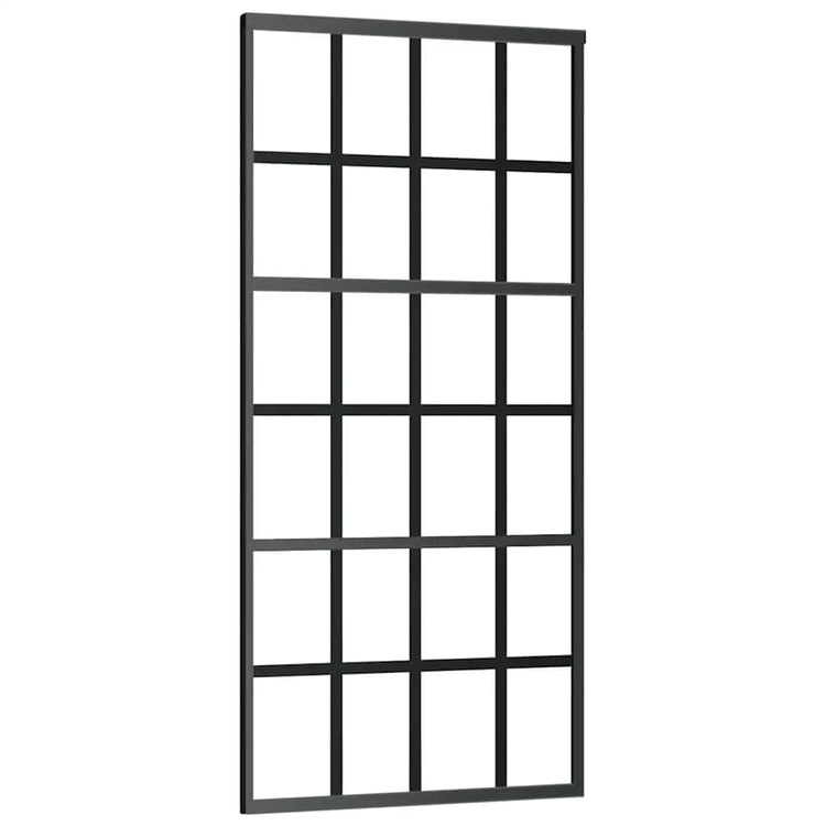 Vidaxl Porte coulissante 90x205 cm Verre ESG et noir en aluminium