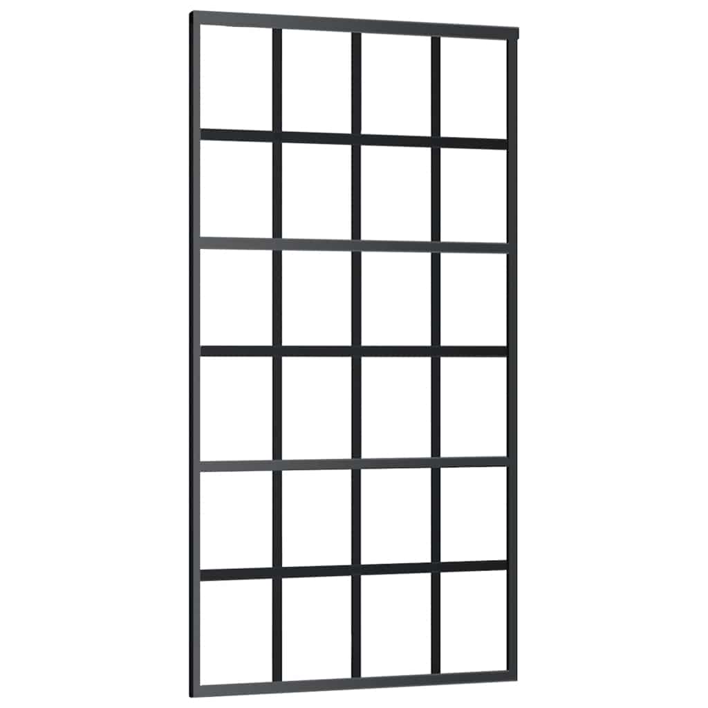 Vidaxl Porte coulissante 102x205 cm Verre ESG et noir en aluminium