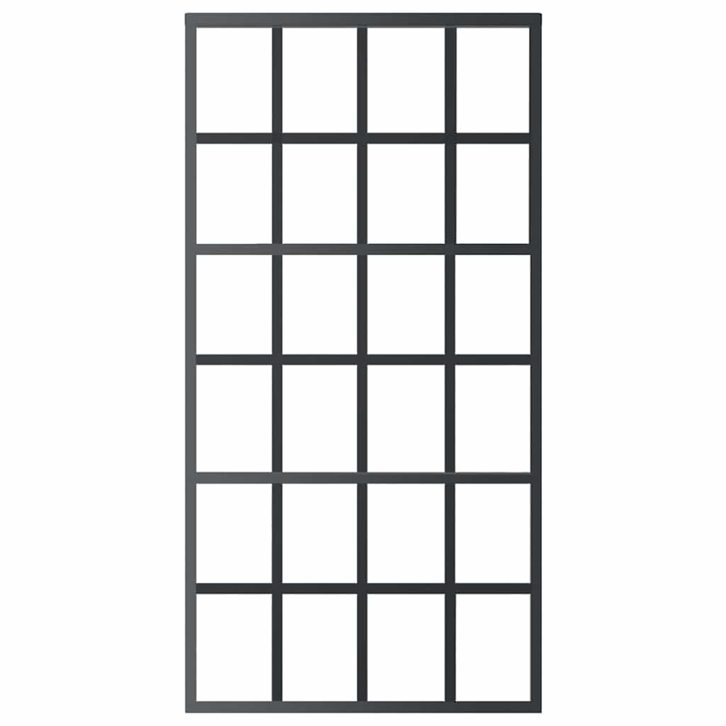 Vidaxl Porte coulissante 102x205 cm Verre ESG et noir en aluminium
