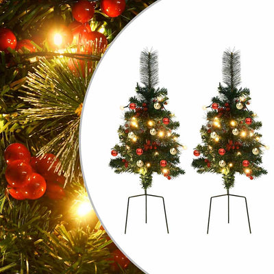 Vidaxl Tuinkerst Trees 2 ST avec éclairage 76 cm PVC