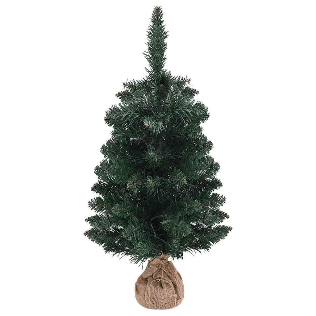 Vidaxl kunstkerstboom avec l'éclairage et le vert PVC standard de 90 cm