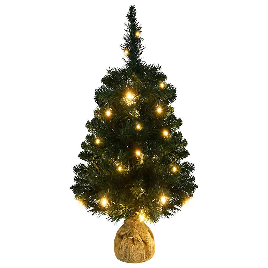 Vidaxl kunstkerstboom avec l'éclairage et le vert PVC standard de 90 cm