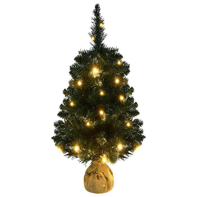 Vidaxl kunstkerstboom avec l'éclairage et le vert PVC standard de 90 cm