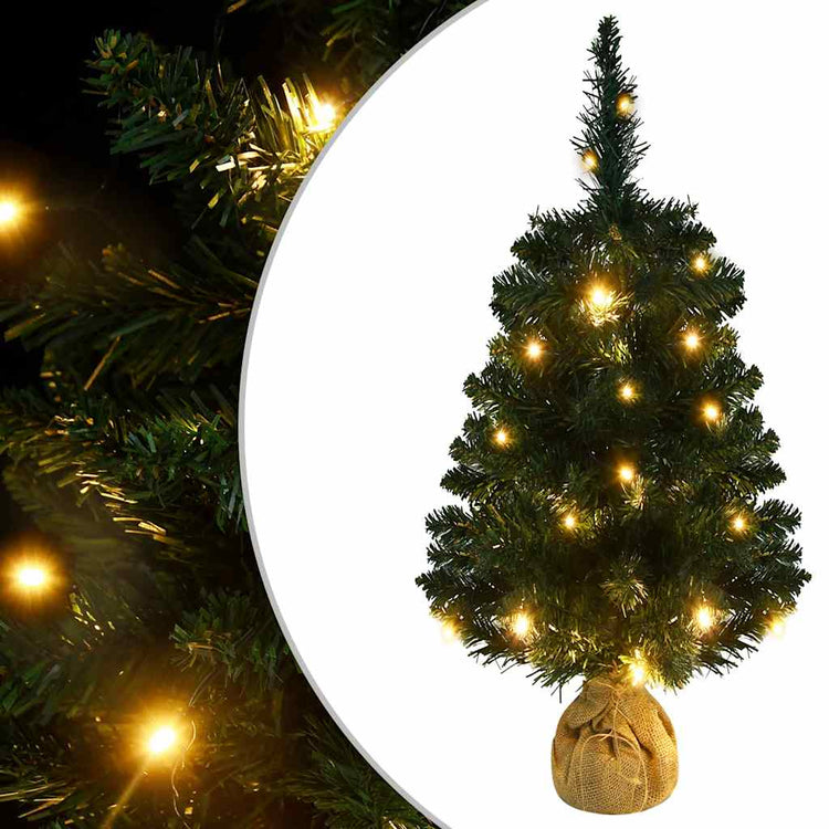 Vidaxl kunstkerstboom avec l'éclairage et le vert PVC standard de 90 cm