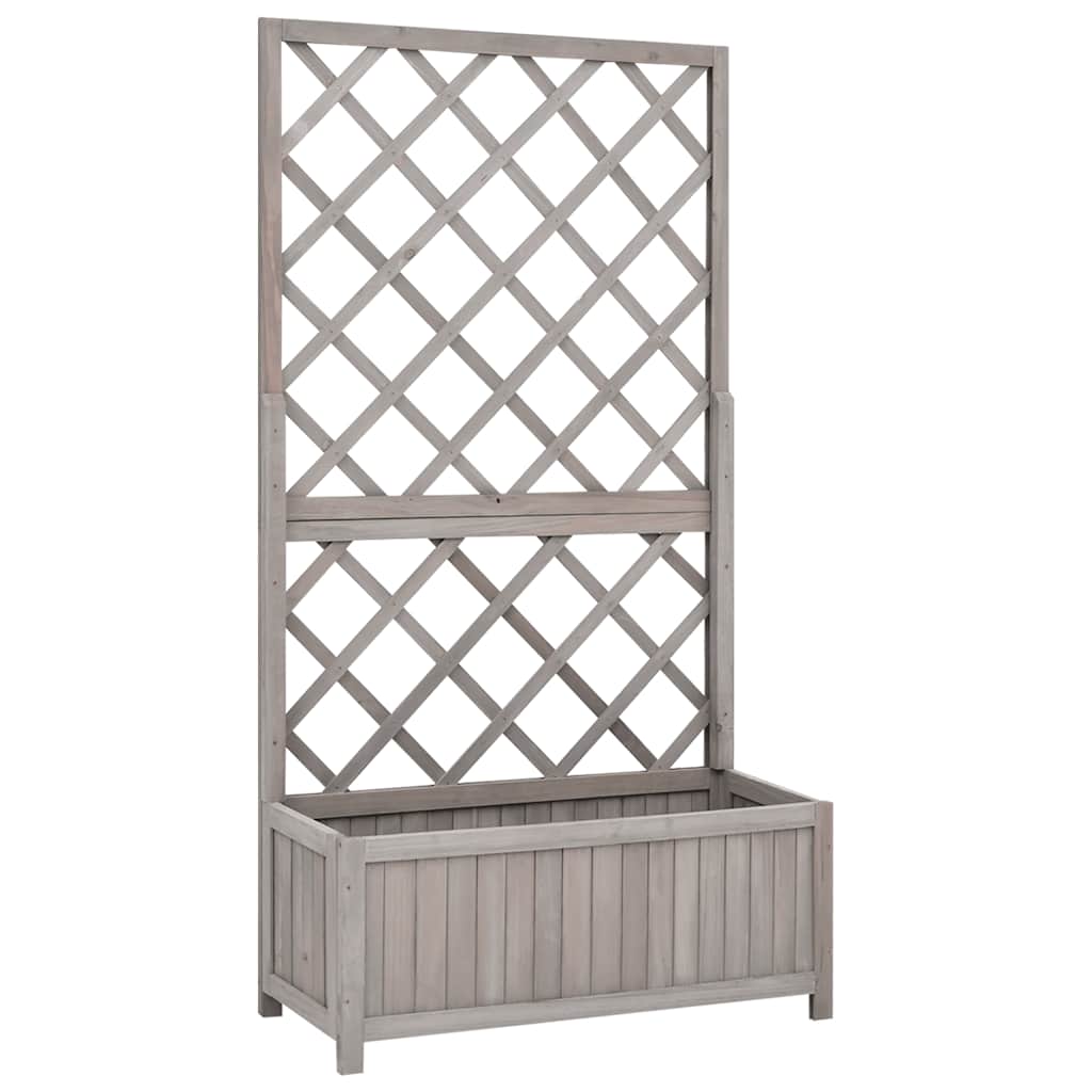 Vidaxl latwerkplantenbak 70x30x135 cm en pin massif gris