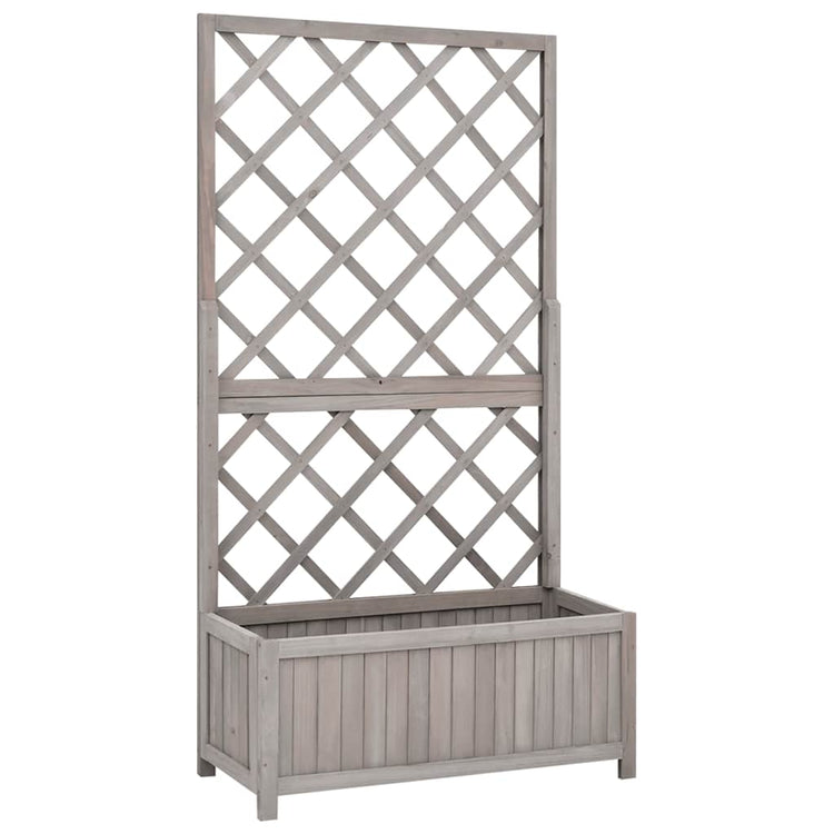 Vidaxl latwerkplantenbak 70x30x135 cm en pin massif gris