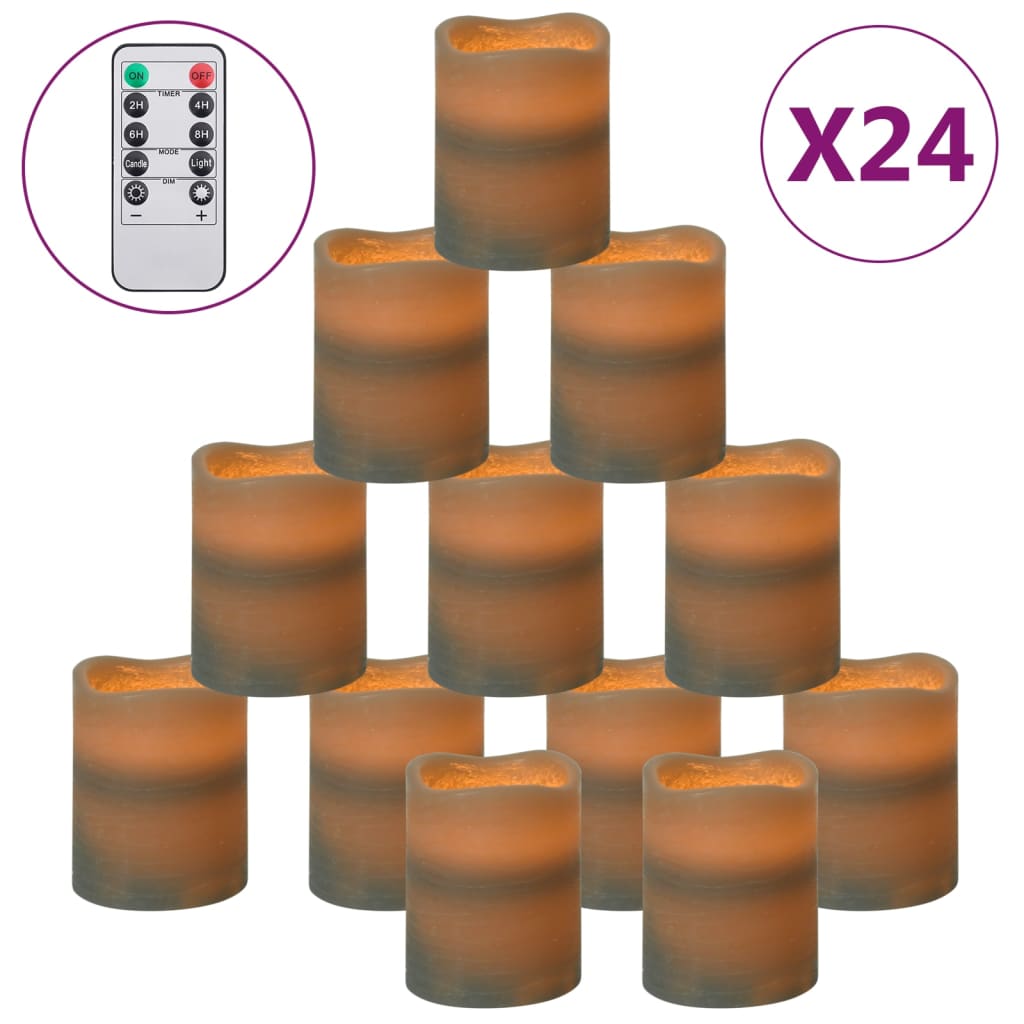 Bougies à LED Vidaxl 24 ST sans flamme avec télécommande blanche chaude