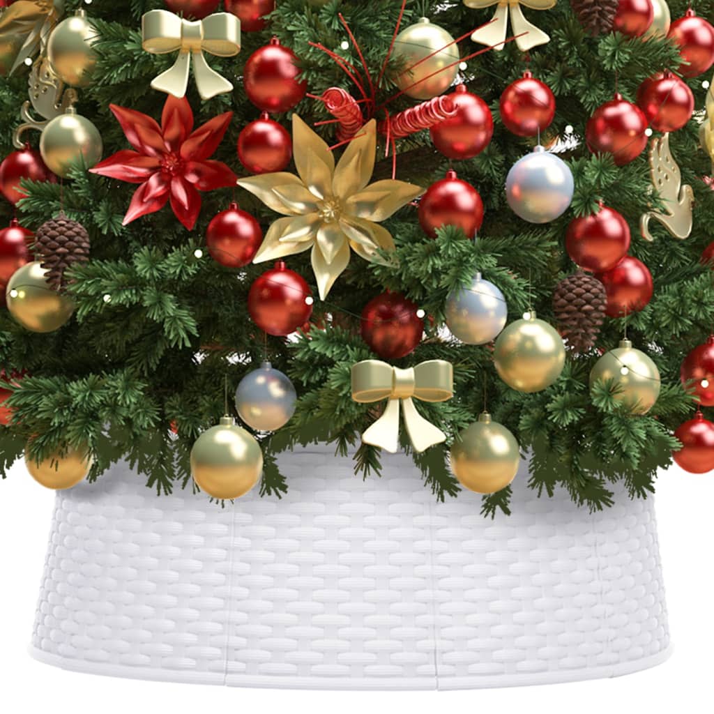 Vidaxl Jupe d'arbre de Noël Ø65x19,5 cm blanc
