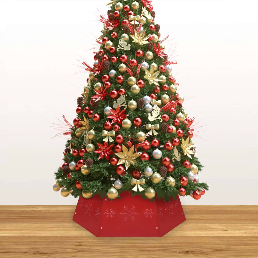 Vidaxl Jupe d'arbre de Noël Ø68x25 cm rouge