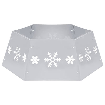 Vidaxl Jupe d'arbre de Noël Ø68x25 cm argent et blanc