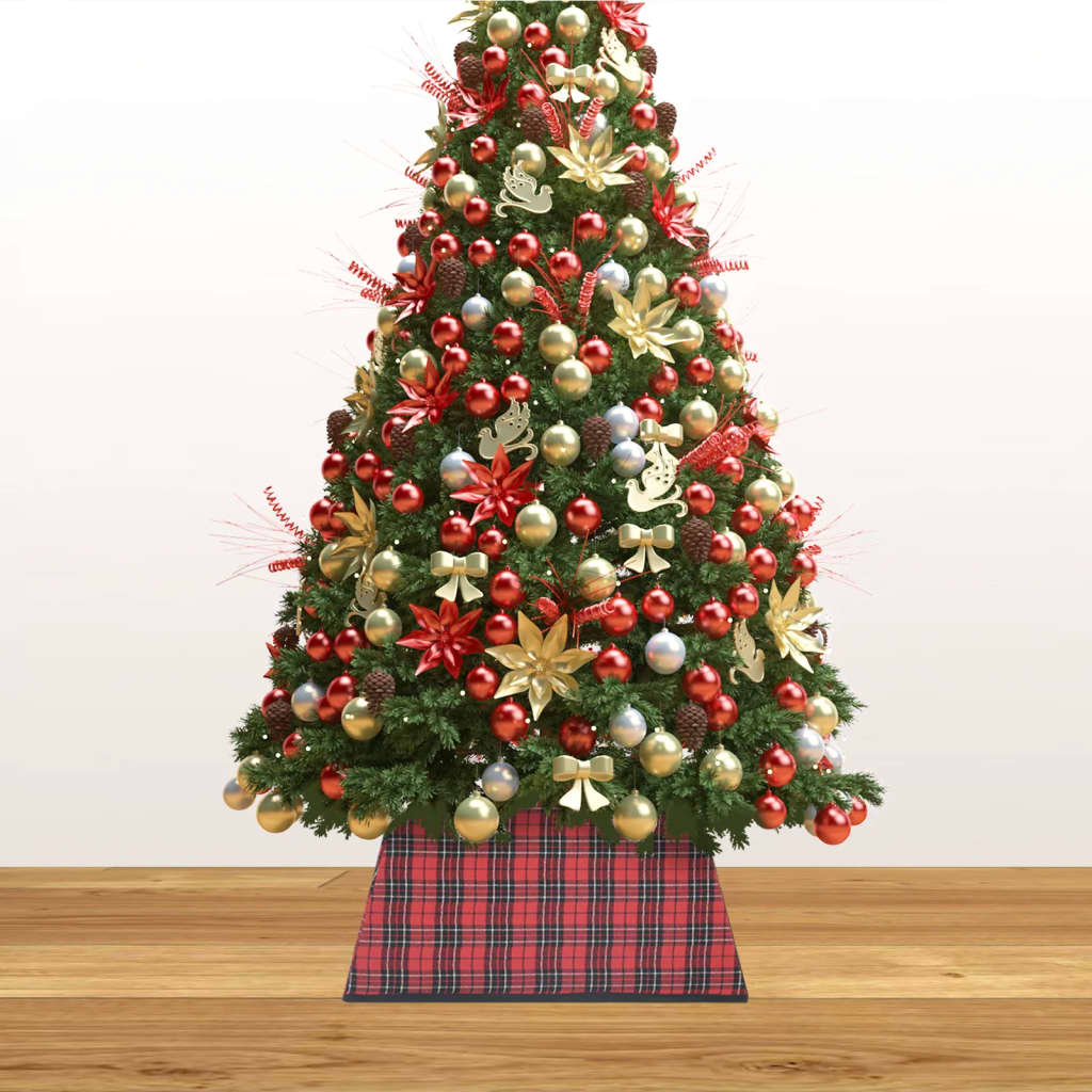 Vidaxl Jupe d'arbre de Noël 48x48x25 cm rouge et noir