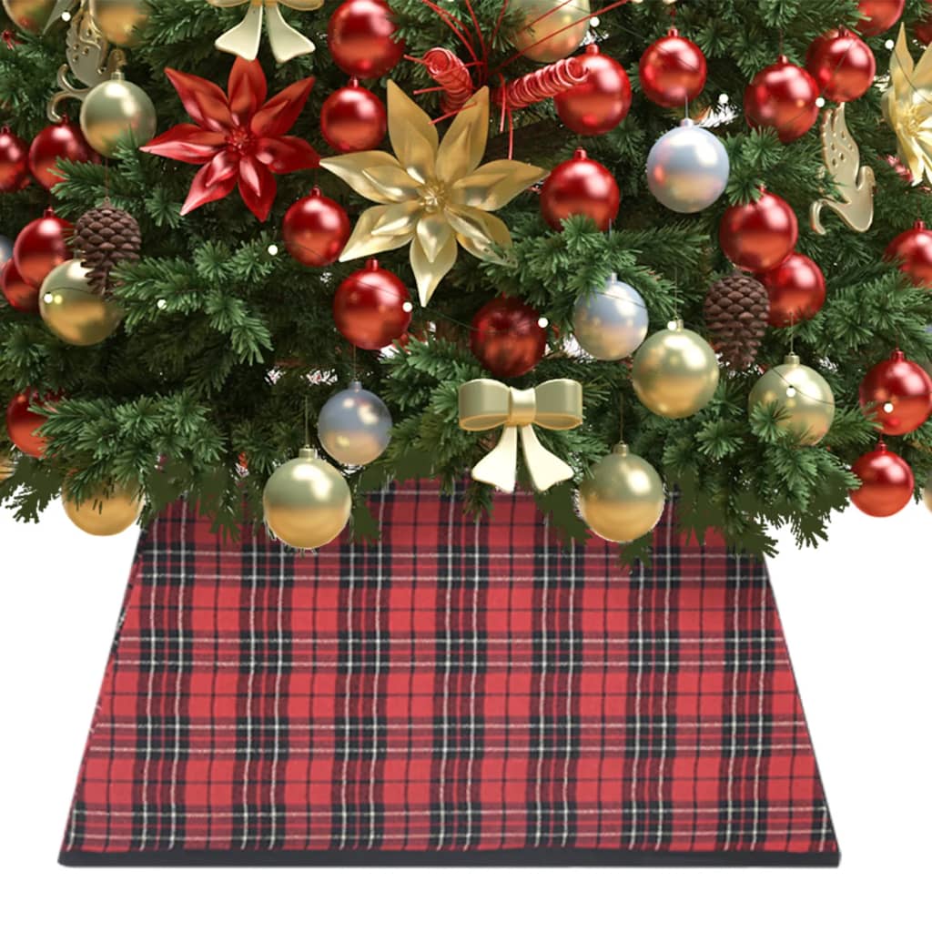Vidaxl Jupe d'arbre de Noël 48x48x25 cm rouge et noir