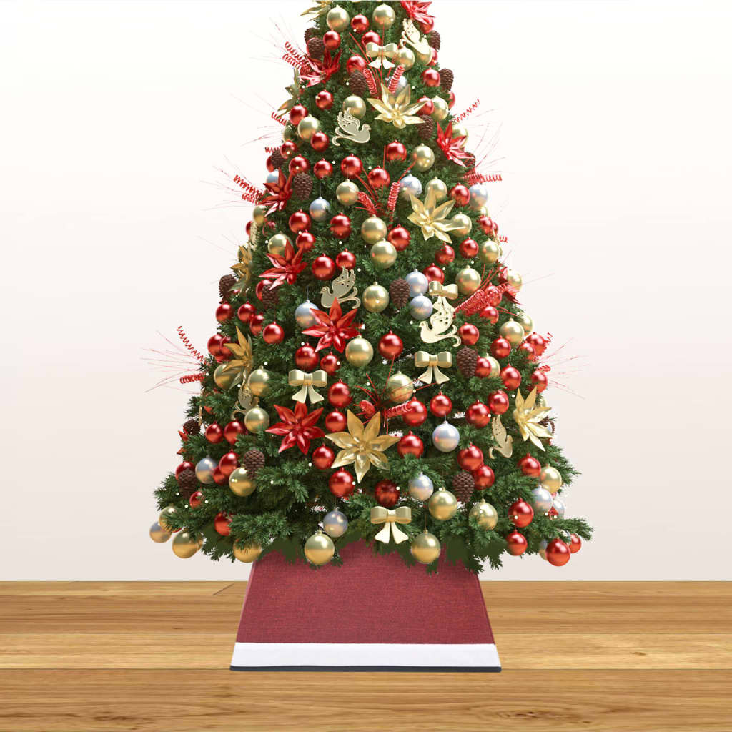 Vidaxl Jupe d'arbre de Noël 48x48x25 cm rouge et blanc