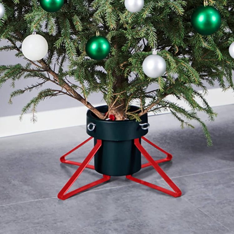 Support d'arbre de Noël Vidaxl 46x46x19 cm vert et rouge