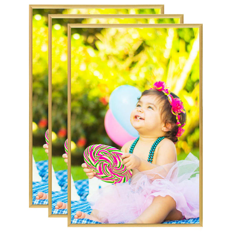 Vidaxl Photo Frames 3 PCS pour le tableau 21x29.7 cm MDF Gold Colored