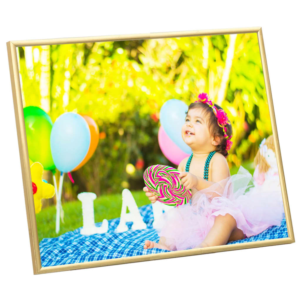 Vidaxl Photo Frames 3 PCS pour le tableau 21x29.7 cm MDF Gold Colored
