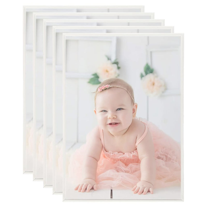 Vidaxl Photo Frames 5 PCS pour le mur ou le tableau 18x24 cm MDF en argent coloré