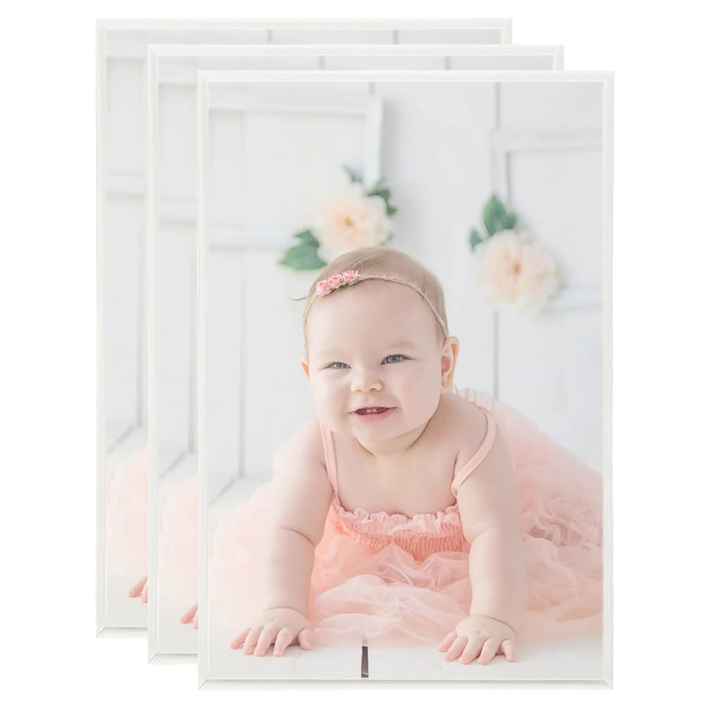 Vidaxl Photo Frames 3 PCS pour le mur ou le tableau 59.4x84 CM Couleur en argent MDF